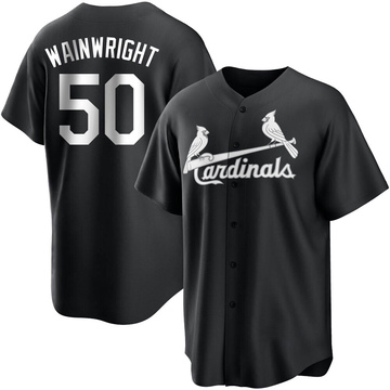 Men's St. Louis Cardinals #50 Adam Wainwright Replica Grey Road Cool Base  Baseball Jersey
