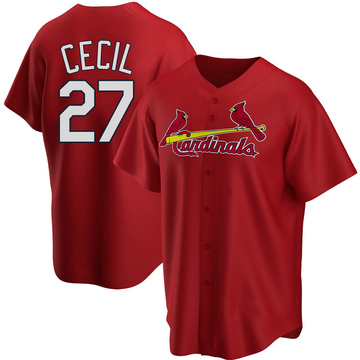 2020 St. Louis Cardinals Brett Cecil #27 Game Issued Red Jersey ST BP 46  DP45848