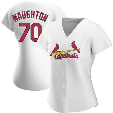 Packy Naughton Men's Nike White St. Louis Cardinals Home Replica Custom Jersey Size: Extra Large